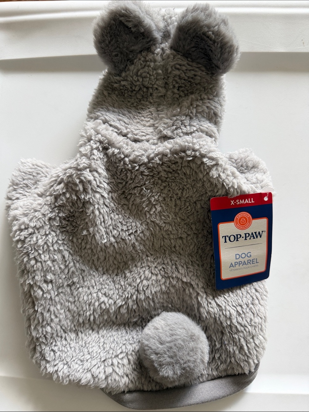 Top Paw Gray Faux Sherpa Dog Hoodie with Hooded Ears - Picture 2 of 2